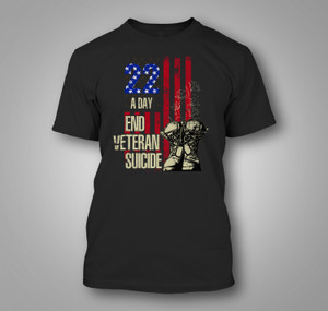 End Veteran Suicide Awareness 22 A Day Patriotic US Flag Black T-Shirt End Veteran Suicide Awareness 22 A Day Patriotic US Flag Black T-Shirt