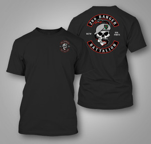 US Army 2nd Ranger Battalion Black T-Shirt US Army 2nd Ranger Battalion Black T-Shirt