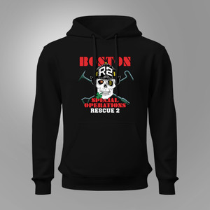 Boston Fire Department Rescue 2 Black Hoodie