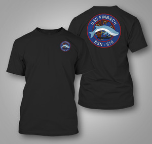 USS Finback (SSN-670) Attack Submarine Black T-Shirt USS Finback (SSN-670) Attack Submarine Black T-Shirt