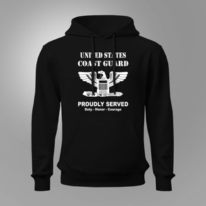 US Coast Guard O-6 Captain O6 CAPT Senior Officer Black Hoodie