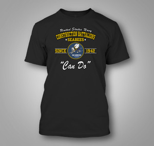 U.S. Navy SEABEES Naval Construction Force (NCF) Black T-Shirt