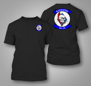 Attack Squadron 34 (VA-34) U.S. Navy Squadron Black T-Shirt Attack Squadron 34 (VA-34) U.S. Navy Squadron Black T-Shirt