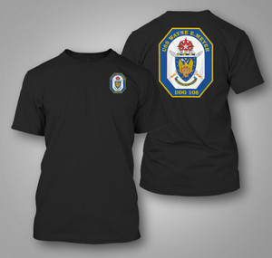 USS Wayne E. Meyer DDG-108 U.S. Navy Destroyer Black T-Shirt USS Wayne E. Meyer DDG-108 U.S. Navy Destroyer Black T-Shirt
