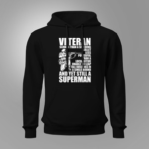 Superman Veteran Hero Black Hoodie Superman Veteran Hero Black Hoodie