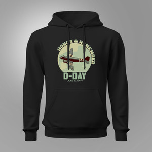 WW2 Warbirds D-Day Honor Remember C-47 Skytrain Black Hoodie