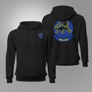 VFA-213 Blacklions Navy Strike Fighter Squadron flying the FA-18 Hornet Black Hoodie VFA-213 Blacklions Navy Strike Fighter Squadron flying the FA-18 Hornet Black Hoodie