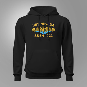 USS Nevada SSBN-733 Submarine Officer Dolphins Navy Veteran Black Hoodie USS Nevada SSBN-733 Submarine Officer Dolphins Navy Veteran Black Hoodie