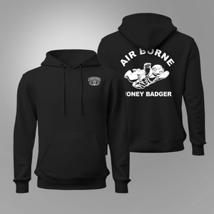 Honey Badger Airborne Paratrooper Army Special Forces Black Hoodie