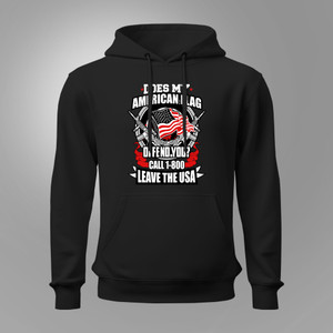 Does My American Flag Offend You? American Pride 2nd Amendment  Black Hoodie