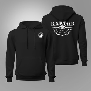 NEW RAPTOR F-22 Lockheed Martin Military First Look First Shot Black Hoodie
