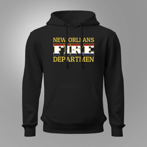 New Orleans Fire Department Text Black Hoodie
