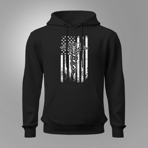 Nurse American Flag Black Hoodie Nurse American Flag Black Hoodie