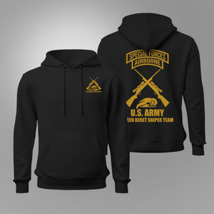NEW Army Green Beret Special Force Sniper Team Black Hoodie