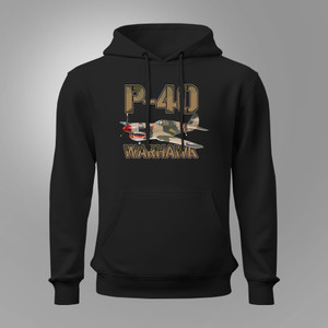 P-40 War Hawk WWII Fighter Black Hoodie