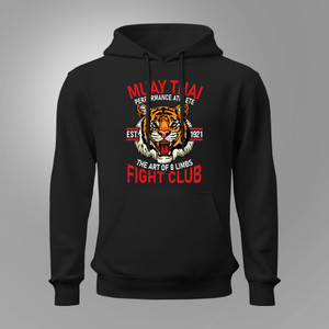 Muay Thai Tiger Fight Club Black Hoodie Muay Thai Tiger Fight Club Black Hoodie