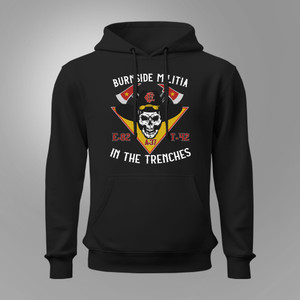 Chicago Fire Department Station 82 Burnside Militia In The Trenches Black Hoodie