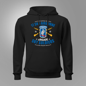 173rd Airborne Brigade Sky Soldiers U.S Army Patriotic Military Veteran Black Hoodie