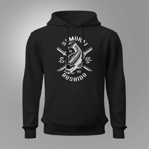 Samurai Bushido Warrior Preparing For Battle Japanese Warrior Black Hoodie