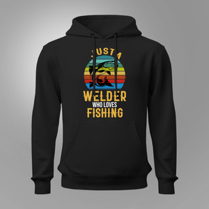 Welder Who Loves Fishing Black Hoodie Welder Who Loves Fishing Black Hoodie