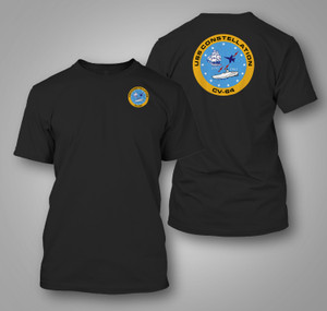 USS Constellation (CV-64) Aircraft Carrier Black T-Shirt USS Constellation (CV-64) Aircraft Carrier Black T-Shirt