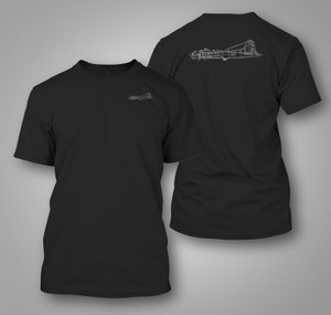 B-17 Flying Fortress WW2 Bomber Line Drawing Blueprint Outline Silhouette Black T-Shirt B-17 Flying Fortress WW2 Bomber Line Drawing Blueprint Outline Silhouette Black T-Shirt