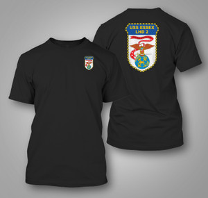 US Navy USS Essex LHD-2 Amphibious Assault Ship Black T-Shirt
