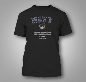 USS CONSTELLATION CVA-64 VIETNAM WAR EAGLE Black T-Shirt USS CONSTELLATION CVA-64 VIETNAM WAR EAGLE Black T-Shirt