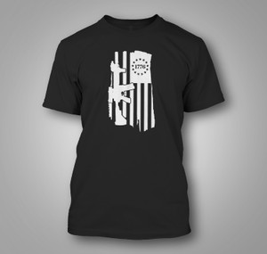 1776 AR-15 American Flag Black T-Shirt 1776 AR-15 American Flag Black T-Shirt