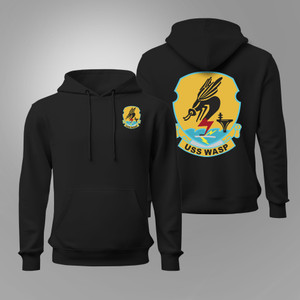 USS Wasp CV-18 Aircraft Carrier Black Hoodie USS Wasp CV-18 Aircraft Carrier Black Hoodie