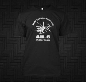 AH-6 Helicopter 160th US Special Operations Airborne Night stalkers Black T-shirt AH-6 Helicopter 160th US Special Operations Airborne Night stalkers Black T-shirt