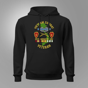 25th Infantry Division (25th ID) Vietnam Combat Veteran U.S Army Military Veteran Black Hoodie