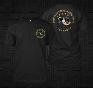 NEW Mexico Fuerzas Especiales GAFES Special Force Army Military Black Tshirt NEW Mexico Fuerzas Especiales GAFES Special Force Army Military Black Tshirt