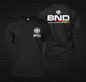 Special Germany Intelligence Agency BND Bundesnachrichtendienst Police Black T-shirt