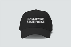 Pennsylvania State Police Text Embordery Black Hat Cap Pennsylvania State Police Text Embordery Black Hat Cap