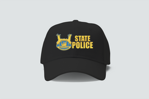 Michigan State Police Logo Embordery Black Hat Cap Michigan State Police Logo Embordery Black Hat Cap