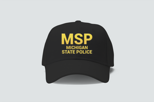 MSP Michigan State Police - Embordery Black Hat Cap MSP Michigan State Police - Embordery Black Hat Cap