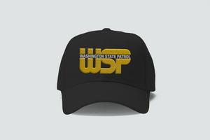 WSP Gold Logo Washington State Patrol - Embordery Black Hat Cap WSP Gold Logo Washington State Patrol - Embordery Black Hat Cap