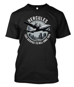 Hercules Taxi Service to Hell Since 1954 Black T-Shirt Hercules Taxi Service to Hell Since 1954 Black T-Shirt