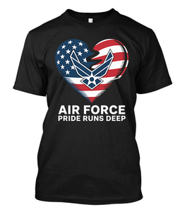 Air Force Pride Runs Deep Black T-Shirt Air Force Pride Runs Deep Black T-Shirt