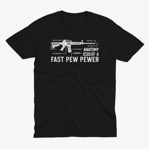 Anatomy of a Fast Pew Pewer Funny Pro-Gun AR-15 Anatomy 2nd Amendment Black T-Shirt