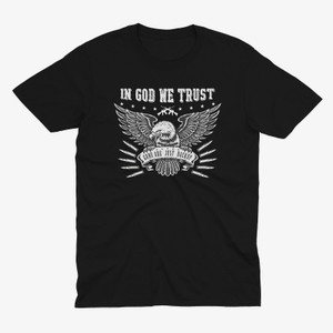 In God We Trust Guns Are Just Backup Patriotic Eagle Black T-Shirt