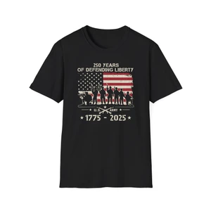 250 Years US Army Anniversary Patriotic Military Veteran Black T-Shirt