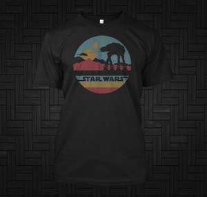 Star Wars Men's AT-AT Retro Circle Black T-Shirt Star Wars Men's AT-AT Retro Circle Black T-Shirt