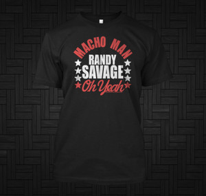 Macho Man Randy Savage Stars Oh Yeah WWE Wrestling Legend Flag Top Black Shirt Macho Man Randy Savage Stars Oh Yeah WWE Wrestling Legend Flag Top Black Shirt