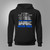 Retired Police Officer US Flag Thin Blue Line Black Hoodie