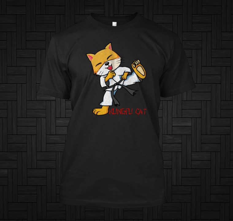 kungfu cat Black T-Shirt