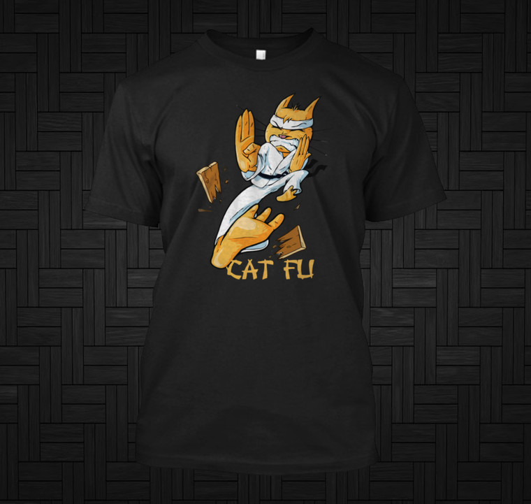 kungfu cat art 2 Black T-Shirt