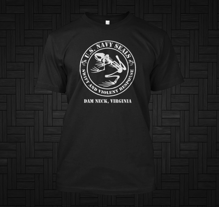 U.S. Navy Seals Violent Frog Skeleton Team Six T-Shirt Devgru USA Cool 6 Black Shirt