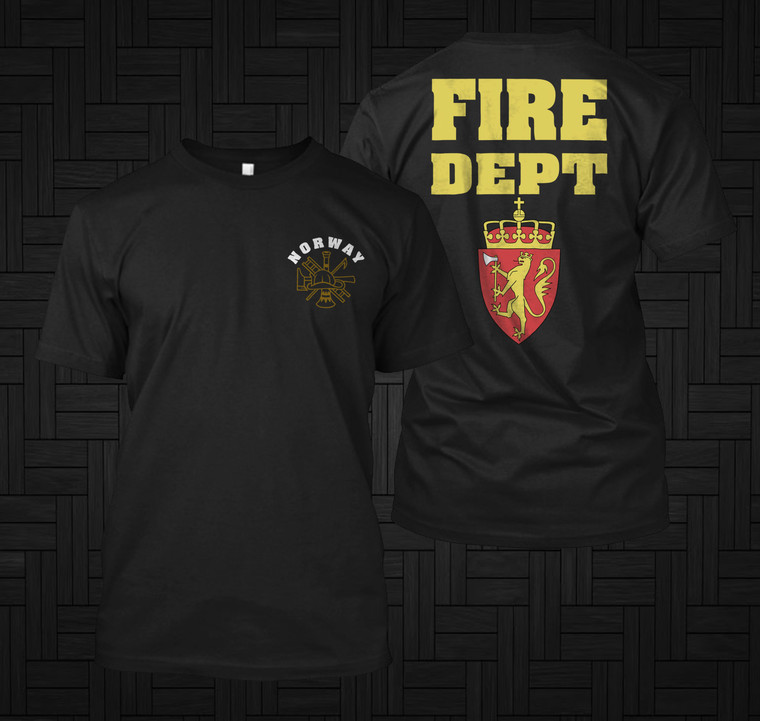 New SCOTLAND IRELAND NORWAY Fire Department Rescue Brigade Black Shirt